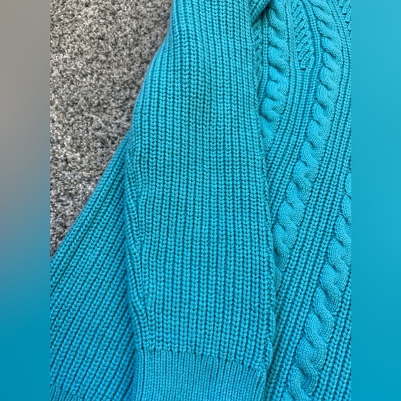 Talbots Turquoise Blue Cable Knot Full Sleeve Sweater/pull Over In Size M - Picture 3 of 6
